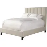 Avery King Bed in Channel Tufted Dune Natural Fabric