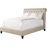 Cameron King Bed in Tufted Downy Natural Fabric