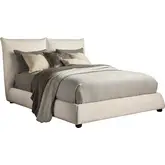 Cumulus King Bed in Cozy Snow White Sherpa Fabric