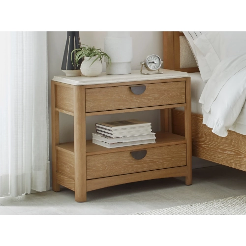 Escape 2 Drawer Nightstand in Glazed Natural Oak