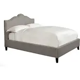 Jamie California King Bed in Falstaff Grey Fabric with Nailhead Trim
