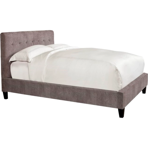 Jody Queen Bed in Tufted Cornflower Grey Fabric