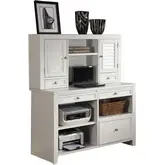Boca 47" Credenza with Hutch in Cottage White Wood