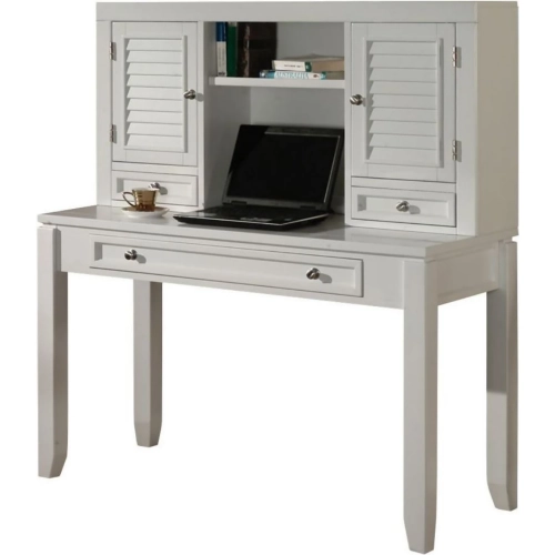 Boca 47" Writing Desk with Hutch in Cottage White Wood