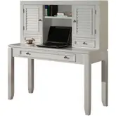 Boca 47" Writing Desk with Hutch in Cottage White Wood
