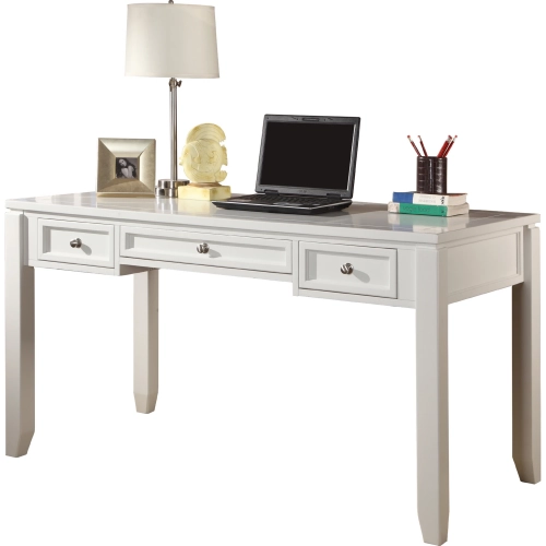 Boca 57" Writing Desk in Cottage White Wood