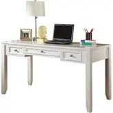 Boca 57" Writing Desk in Cottage White Wood