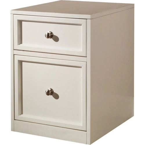 Boca Rolling File Cabinet in Cottage White Wood