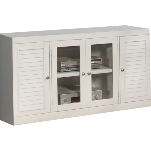 Boca 56" TV Stand Console in Cottage White Wood