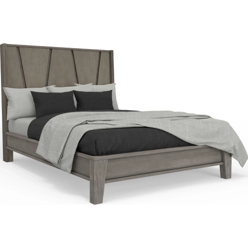 Pure Modern Queen Panel Bed in Moonstone Grey Wood