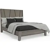 Pure Modern King Panel Bed in Moonstone Grey Wood
