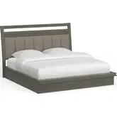 Pure Modern King Platform Bed in Moonstone Grey Wood