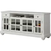 Cape Cod 63" TV Stand Console in Vintage White Wood