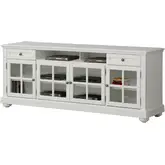 Cape Cod 76" TV Stand Console in Vintage White Wood