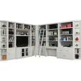 Catalina 13 Piece Office Entertainment Corner Wall in Cottage White Wood