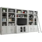 Catalina 7 Piece Entertainment Wall in Cottage White Wood