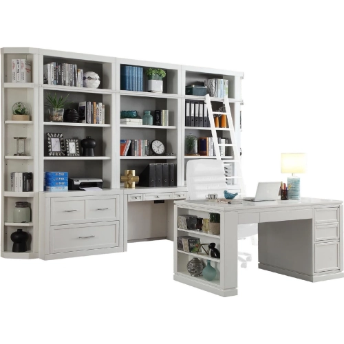 Catalina 10 Piece Home Office Suite in Cottage White Wood