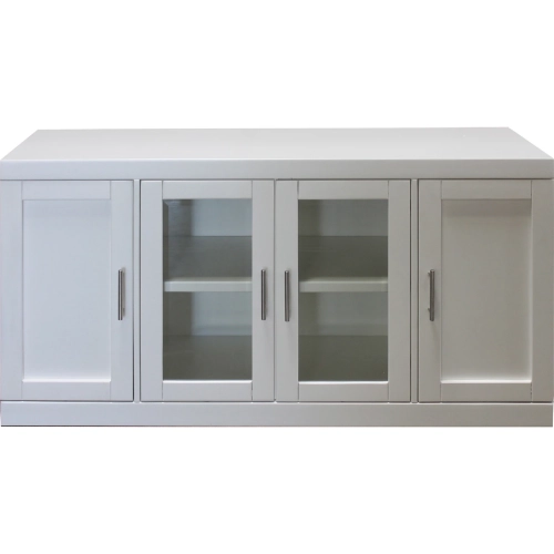 Catalina 56" TV Console in Cottage White Wood