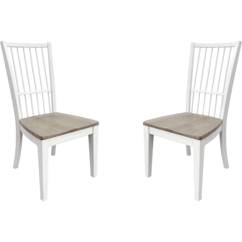 Americana Modern Spindle Dining Chair in Weathered & Cotton Wood (Set of 2)