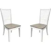 Americana Modern Spindle Dining Chair in Weathered & Cotton Wood (Set of 2)