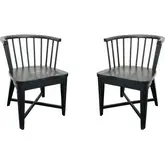 Americana Modern Barrel Dining Chair in Black Wood (Set of 2)