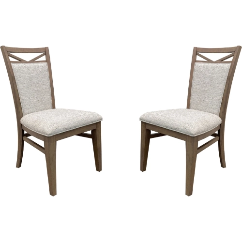 Americana Modern Dining Chair in Weathered Wood & Fabric (Set of 2)