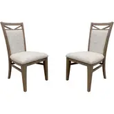 Americana Modern Dining Chair in Weathered Wood & Fabric (Set of 2)