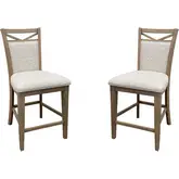 Americana Modern Counter Chair in Weathered Wood & Fabric (Set of 2)