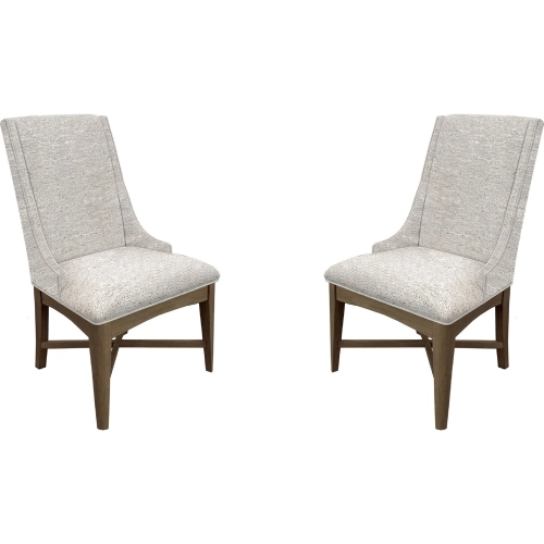 Americana Modern Host Dining Chair in Wood & Neutral Fabric (Set of 2)