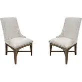 Americana Modern Host Dining Chair in Wood & Neutral Fabric (Set of 2)