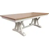 Americana Modern 88" Extention Trestle Dining Table in Cotton & Oak Wood