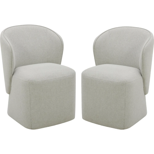 Bongo Dining Chair in Quartermaster Neutral Linen Fabric (Set of 2)