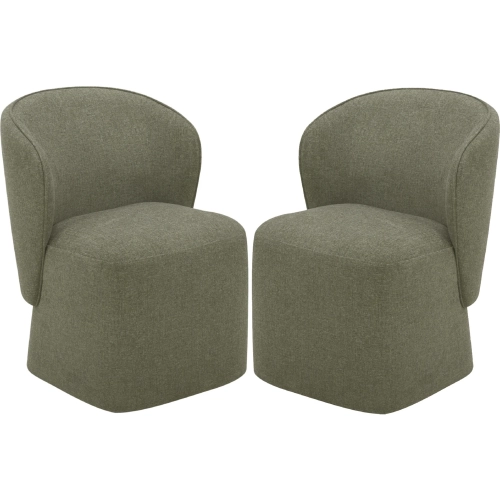Bongo Dining Chair in Quartermaster Sage Green Fabric (Set of 2)