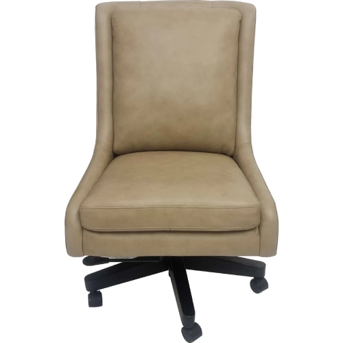 DC131 Adjustable Height Office Desk Chair in Lotus Cream Tan Top Grain Leather