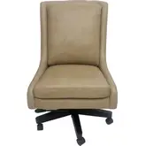 DC131 Adjustable Height Office Desk Chair in Lotus Cream Tan Top Grain Leather