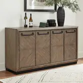 Cedar Fork Dining Sideboard in Smoked Arabica Brown Wood