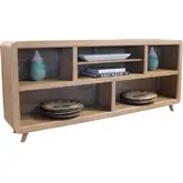 Escape 72" Console Table Bookcase in Glazed Natural Oak