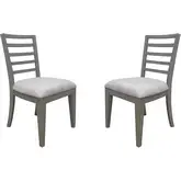 Pure Modern Ladderback Dining Chair in Taupe Wood & Neutral Fabric (Set of 2)