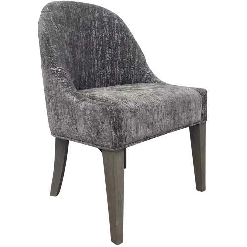 Pure Modern Armless Dining Chair in Taupe Wood & Grey Ash Fabric