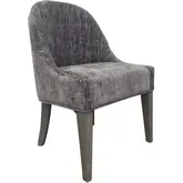 Pure Modern Armless Dining Chair in Taupe Wood & Grey Ash Fabric