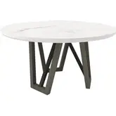 Pure Modern 54" Round Dining Table in Taupe Wood & White Quartz