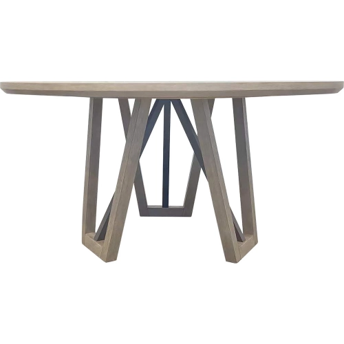 Pure Modern 60" Round Dining Table in Taupe Wood & White Quartz