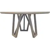 Pure Modern 60" Round Dining Table in Taupe Wood & White Quartz