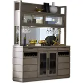 Pure Modern 2 Piece Buffet & Open Hutch in Moonstone Taupe Wood