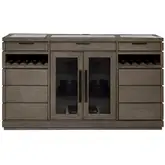 Pure Modern Dining Buffet Server in Moonstone Taupe Wood & Quartz