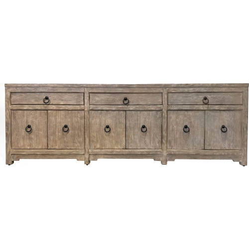 Edinburg 90" Console Table in Driftwood Brown Finish