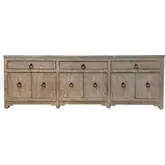 Edinburg 90" Console Table in Driftwood Brown Finish