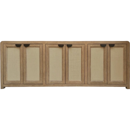 Escape 90" Console Table with Reversible Panel Doors in Glazed Natural Oak
