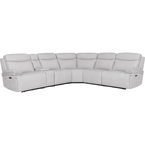 Alpine 6 Piece Power Zero Gravity Sectional Sofa in Airy Snow White Fabric