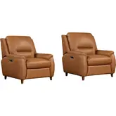 Austin Power Recliner in Caramel Cream Top Grain Leather (Set of 2)